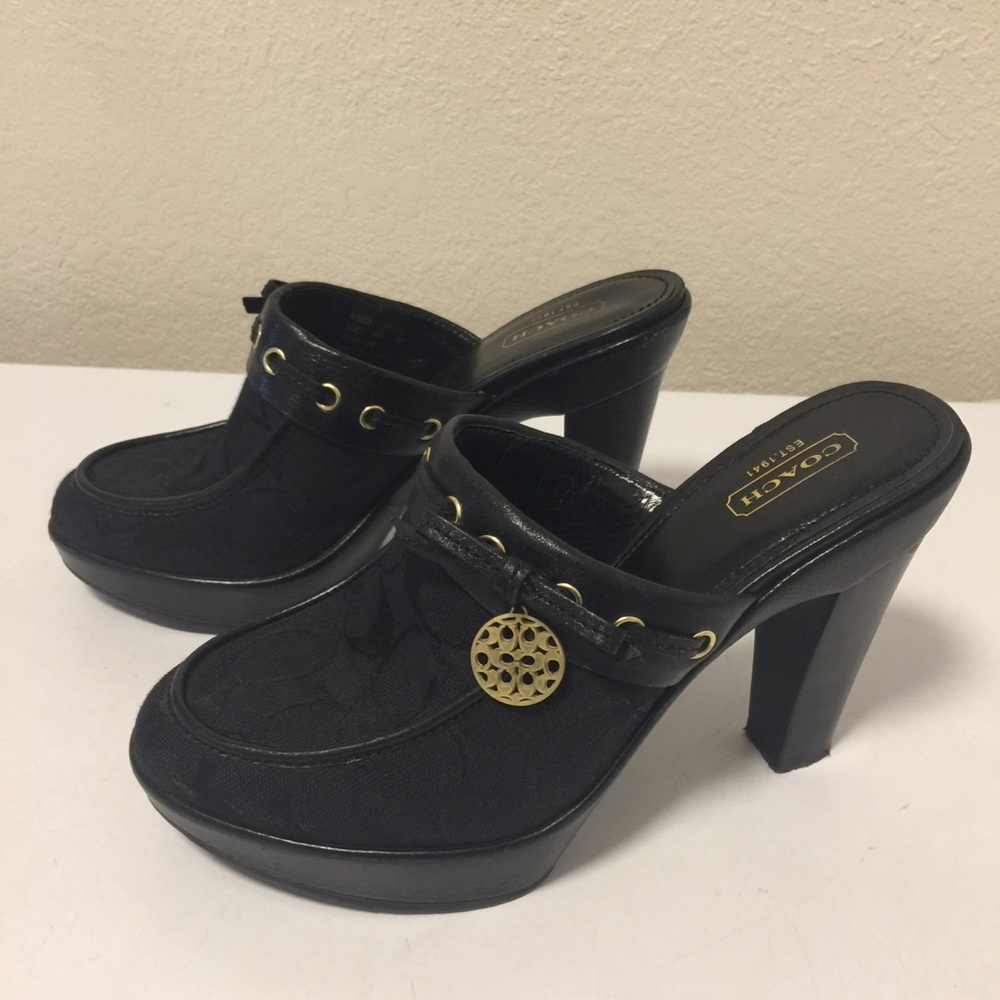 Coach A3623 Jodey Sig Canvas Casual Mules